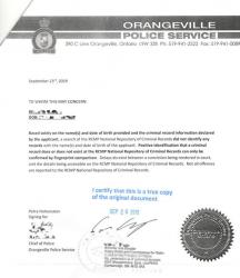加拿大無(wú)犯罪紀(jì)錄證明公證樣本